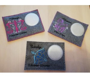 Stickserie - ITH Mug Rugs Zodiac Sternzeichenmotive Vollstick